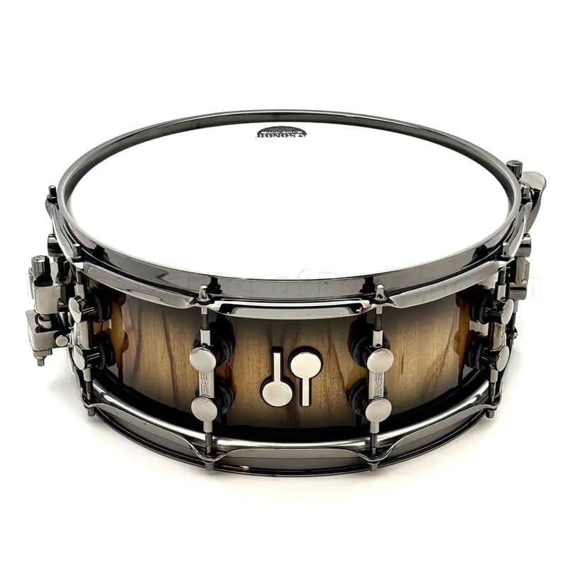 Sonor SQ2 Medium Maple Snare Drum 14x5.5 Black Burst African Marble w/Black Hw image 1