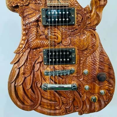 Electric Guitar Handmade by Blueberry Garuda Vishnu Balinese Motif with Seymour Duncan Pickups image 11