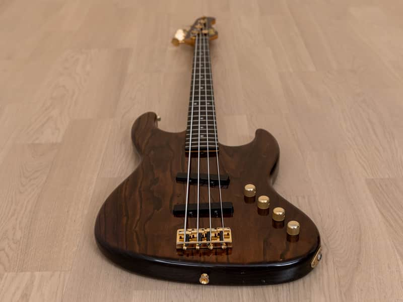 Moon JJ-4 Jazz Bass Guitar Walnut Ash Body Japan w/ Kent Armstrong