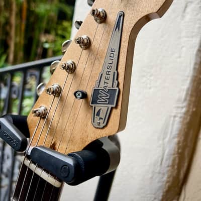 Waterslide Guitars Offset Sunset Orange w/Mojo Dual Foil Gold Pickups, Descendant Vibrato, Staytrem image 3