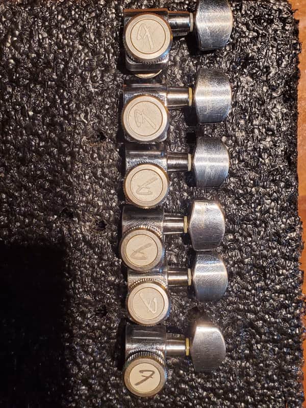 (#T416) Fender Six In Line Locking Die-Cast Chrome Tuners image 1