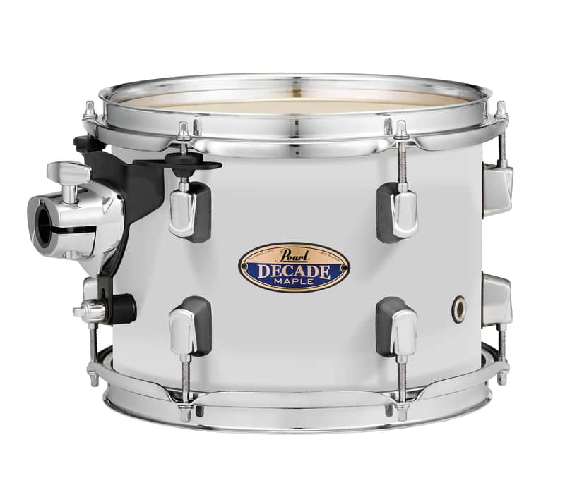 Pearl Decade Maple 8x7" White Satin Pearl Lacquer #229 Rack Tom Tom Drum w/Opti-Loc Mount | WorldShip | NEW | Authorized Dealer image 1
