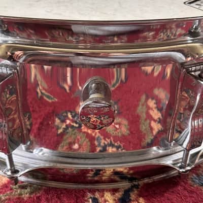 Ludwig L-600 S/L Series 5x14" 8-Lug Wood Snare Drum with Rounded Blue/Olive Badge 1984 - 1988 - Chrome image 4