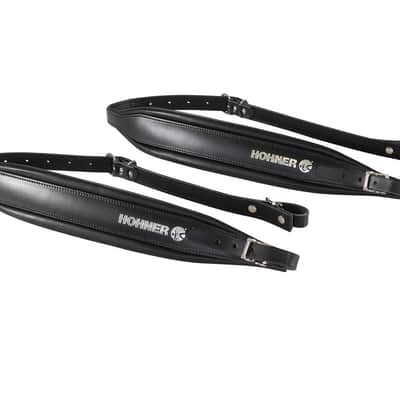 Hohner 42 In. x 3 In. All Leather Deluxe Accordion Straps - Black (ACC22-REG-BLK-DX) image 3