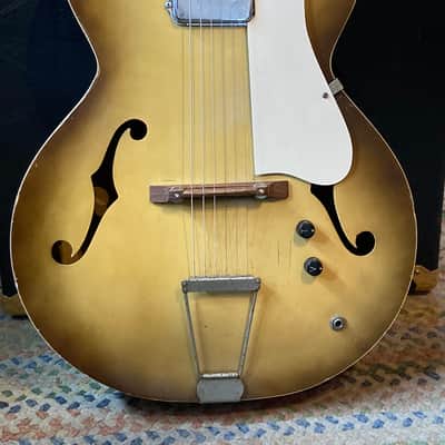 Truetone (Kay) Archtop with factory DeArmond Pickup  1950s Light Burst image 1
