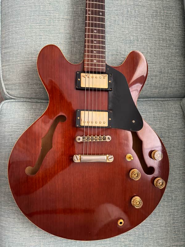 Extremely Rare: Hondo II Professional Japan H-1060 Semi-hollow 1981 - Wine image 1