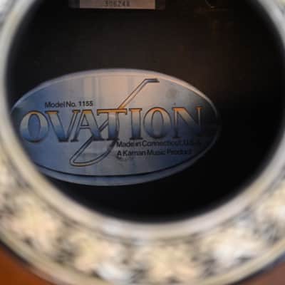 Ovation 1155 Custom Balladeer 12-String 1980s - Sunburst - w/ OHSC image 13
