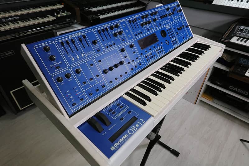 Oberheim OB-12 with custom tilting wood case image 1