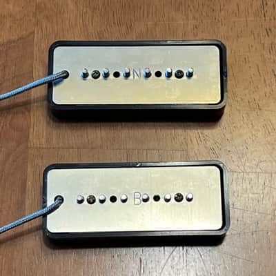 Good Land Pickups: Pouncers P-90 Alnico 2- Soapbar Black Set image 3