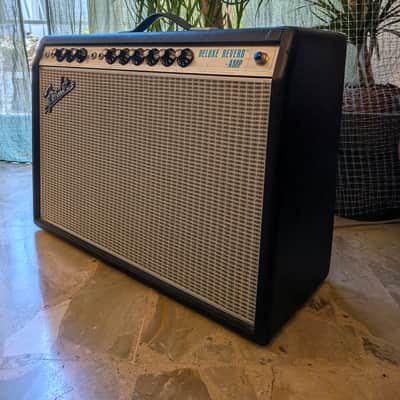 Fender '68 Custom Deluxe Reverb 2-Channel 22-Watt 1x12" Guitar Combo 2013 - Present - Black image 2