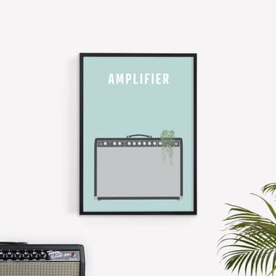 Amplifier Print - Retro Music Poster, Fender Amp Art, Instrument Wall Art, Music Studio, A3 Size image 5