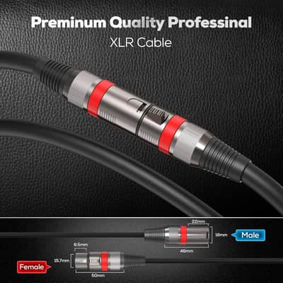 XLR Cables 25FT/8M 2 Packs, Premium Heavy Duty Balanced Microphone Cable with 3-Pin XLR Male to Female Microphone Cord Connector Compatible with Microphones,Mixer,Speaker Systems,Preamps and More image 2