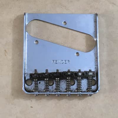 Vintage “Fender” Stamped Ashtray Six 6 Saddle Guitar Bridge Plate Tele Natural Relic image 15