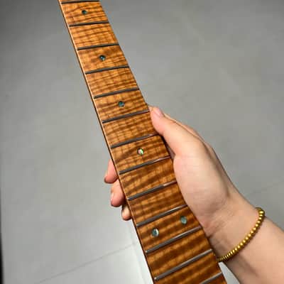 AAAAA Suhr Bone nut Roasted flame Maple Electric Guitar Neck Round stainless steel 22 frets satin Wheel truss rods 12inch image 6