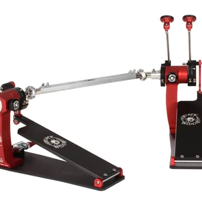 Trick Drums Pro 1-V Black Widow Bigfoot Longboard Double Bass Drum Pedal 2022 - Red and black image 4