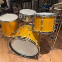 VG+ 1966 Super Classic w Matching Snare Supraphonic 9x13 / 16x16 / 14x22" Vintage Ludwig Drum Set Gold Sparkle Zildjian Sabian Trans Stamp Cymbals Flat Base Stands Speed King