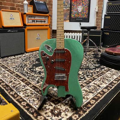 Flipped ?-Style Guitar Seafoam Green Sparkle Finish image 3