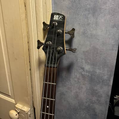 Ibanez  soundgear bass guitar emg pickups. translucent charcoal image 5