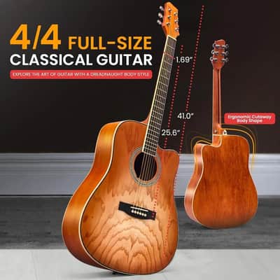 Steel String Acoustic Guitar Kit, 41" Full Size Cutaway w/ Ashtree Top image 2