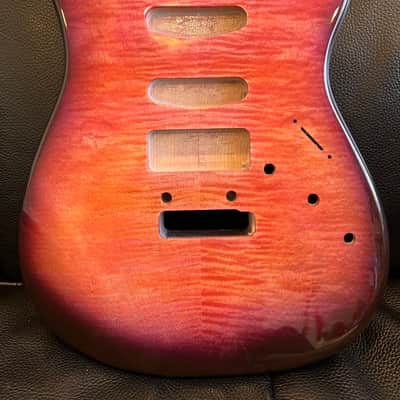 Warmoth Custom Stratocaster “Tequila Sunrise “ Strat Flamed Maple Stratocaster image 14