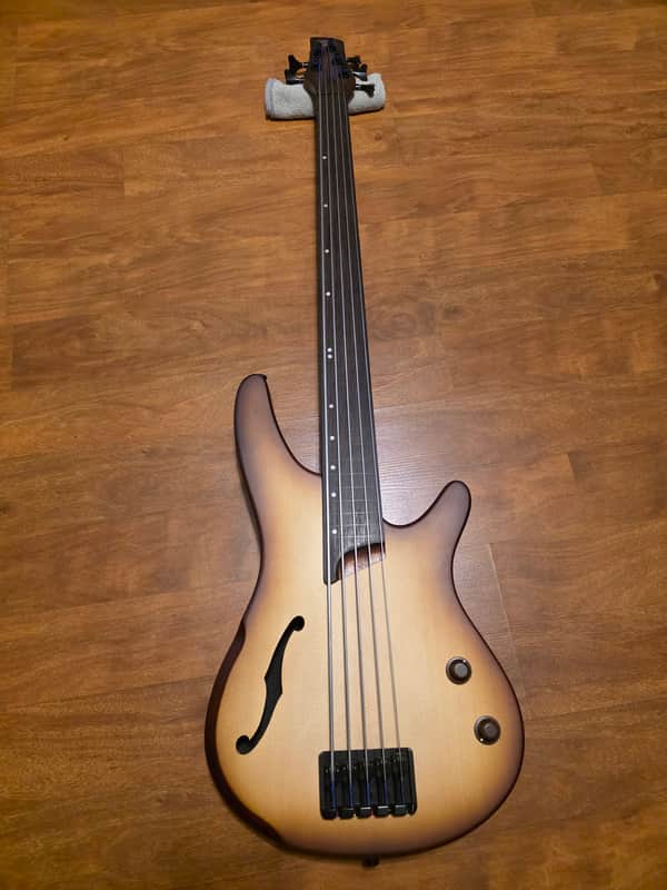 Ibanez SRH505F-NNF Bass Workshop Fretless Soundgear 2017 - Present - Natural Browned Burst Flat image 1