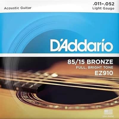 D'Addario EZ910 11-52 Light 85/15 Bronze Acoustic Guitar Strings image 2