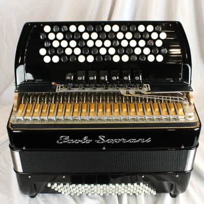 NEW Black Paolo Soprani Internazionale Chromatic Button Accordion C System LMM 72 96 image 3