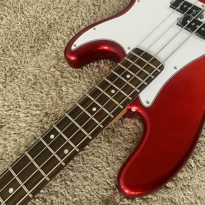 Red SX 4 String Precision Bass Style, Basswood Body with Maple Neck, Rosewood Fingerboard image 12