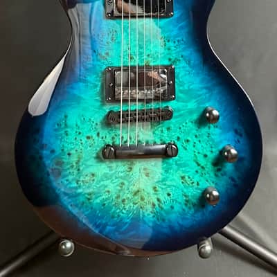 Schecter Solo-II Standard Electric Guitar Ocean Blue Burst Burl Finish image 1
