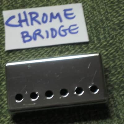 lightly used (has less than light average wear) genuine Gibson PRPC-015 Chrome Bridge Humbucker Cover - BRIDGE pole spacing: 52mm image 2