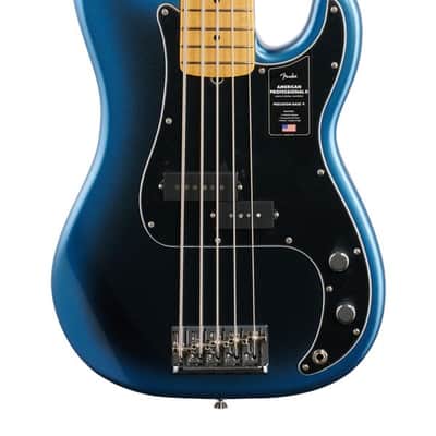 Fender American Pro II Precision Bass V 5-String Bass Maple Dark Night with Case image 3