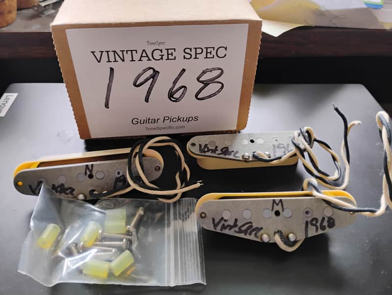 1968 'Vintage Spec' Tone Specific Handwound Stratocaster pickup set, Mint, Top of the line boutique strat pickups. Hendrix! Trades welcome! 68 part for luthier project Jimi image 1