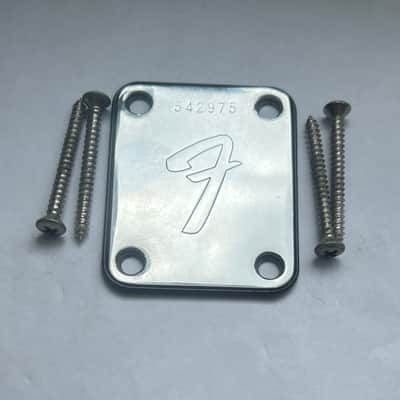 1974 Fender 4 Bolt Neck Plate for Telecaster / Precision Bass / Mustang - Chrome image 1