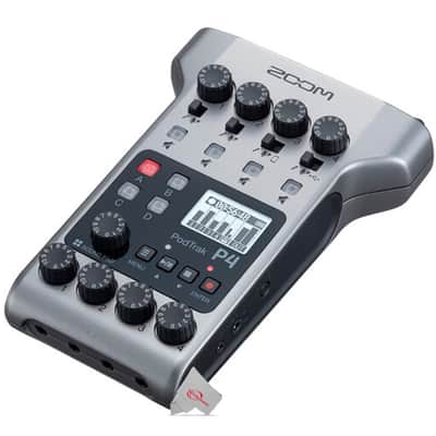 Zoom PodTrak P4 Portable Multitrack Podcast Recorder + 2x Vidpro Professional Wired XLR Lavalier Microphone XM-L2 for Pro Audio Equipment with XLR Input image 4