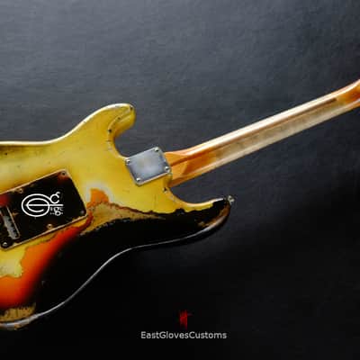 Fender Stratocaster TV Yellow/Sunburst  Heavy Aged Relic by East Gloves Customs (RARE) image 14