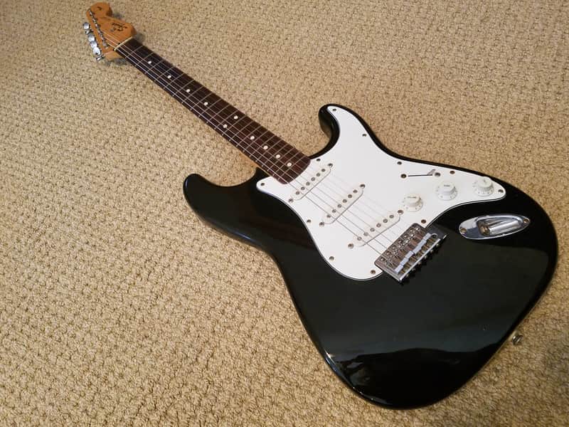 Squier Fender Stratocaster Black MIM Made in Mexico Black Rare