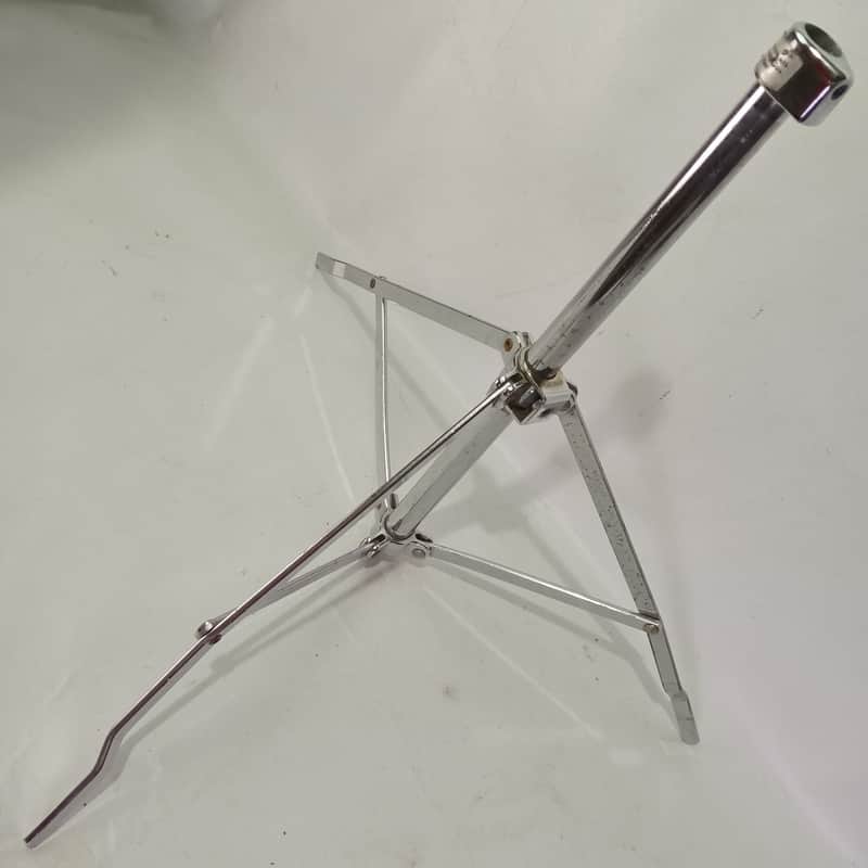 *Ludwig Tripod Cymbal Stand Base Atlas Chrome USA Single-Braced 5/8" Vintage 60s image 1
