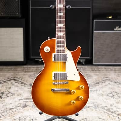 Gibson Custom Shop 1958 Les Paul Standard Reissue - VOS Iced Tea Burst with Brown/Pink Lifton Reissue 5-Latch Case - Used image 4