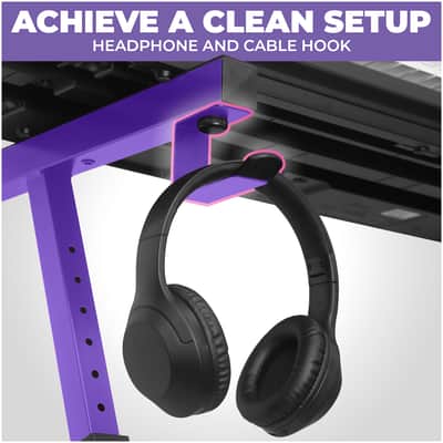 Liquid Stands Z-Style Adjustable Height Piano Keyboard Stand with Straps & Headphone Hook- Fits 54-88 Key Electric Pianos (Purple) image 5