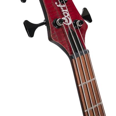Cort B4ELEMENTOPBR Artisan Series B4 Element Bass Guitar. Open Pore  Burgandy Red image 5