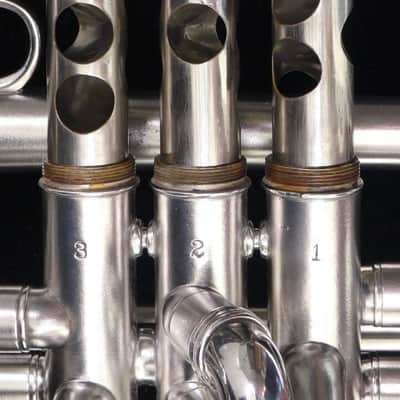 Rare Vintage York Air Flow Cornet in Satin Silver! image 13