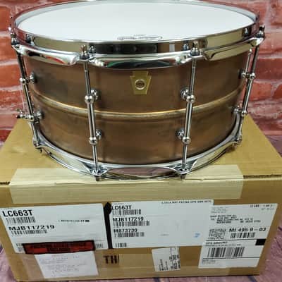 Ludwig Copper Phonic 6.5x14" Raw Patina Finish Copper Snare Drum Tube Lugs LC663T | NEW | Made in the USA | Authorized Dealer image 1