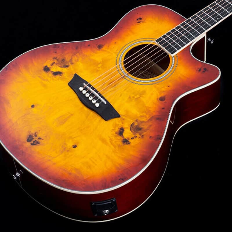 Washburn DFBACEA Deep Forest Burl Grand Auditorium Acoustic Electric Guitar Amber Fade Amber Fade image 1