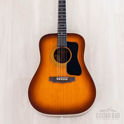 1977 Guild D-50 Bluegrass Special Vintage Dreadnought Acoustic Guitar Sunburst w/ Case, USA Westerly image 2