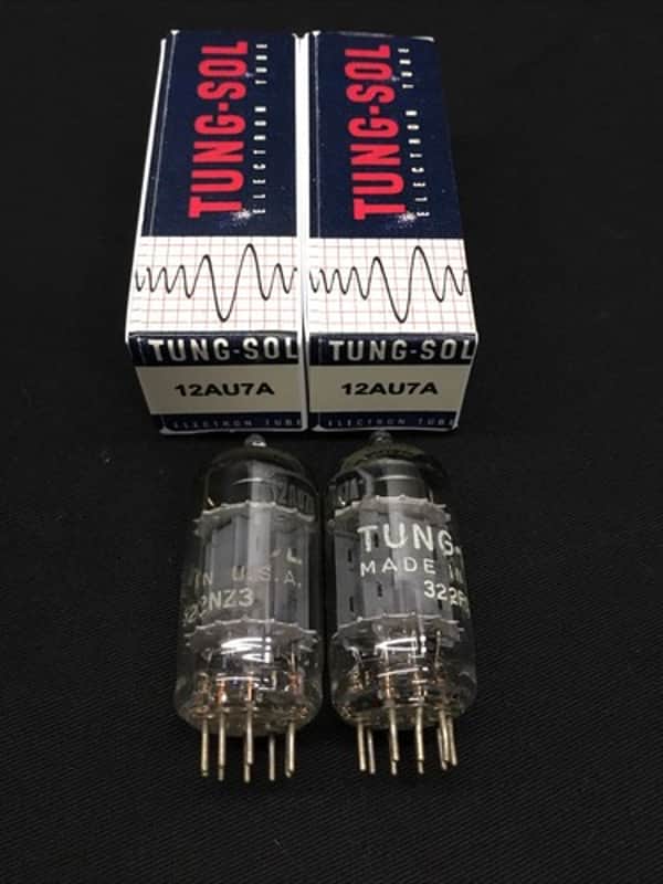 MATCHED PAIR TUNG SOL 12AU7A Vintage AUDIO Vacuum Tubes TESTED 8.9260 image 1