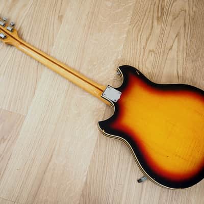 1960s Kent Model 820 Vintage Electric Guitar Japan Kawai Flame Maple 100% Stock image 14