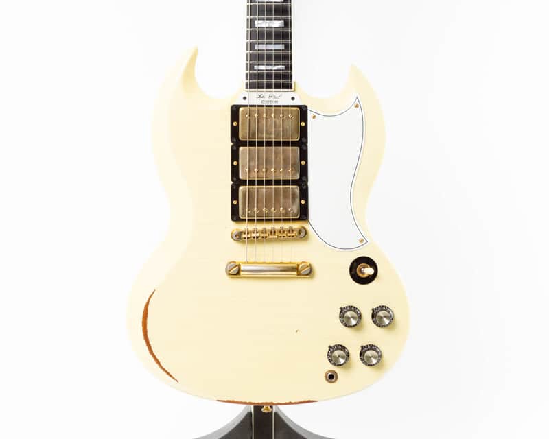 Gibson Custom Shop Historic SG Custom 3 PU 2019 - Classic White Heavy Aged image 1