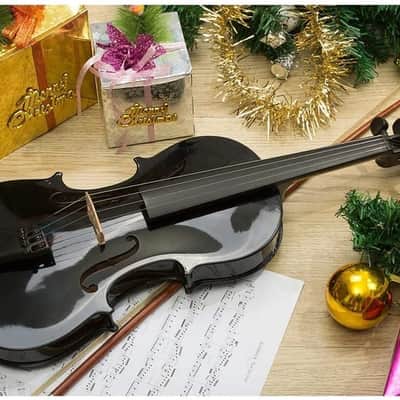 New Student Band 4/4 Acoustic Orchestral Violin Fiddle Black with Case Bow Rosin image 3