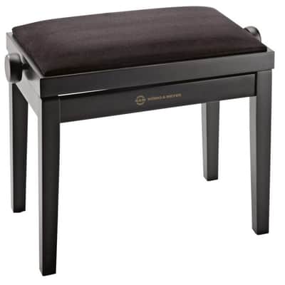 K&M 13900 -20 Klavierbank schwarz matt Sitz Samt image 1