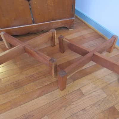 Raised solid cherry speaker stands image 2